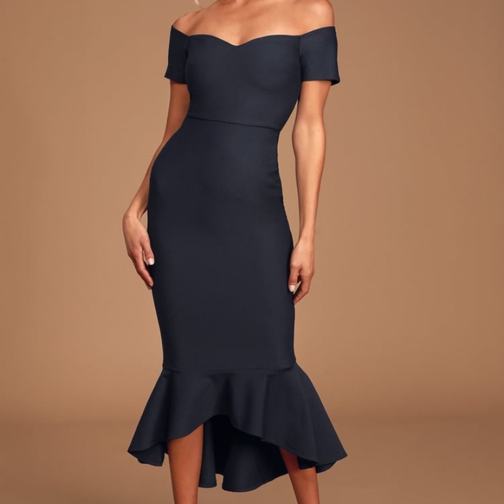Off-the-Shoulder Midi Dress